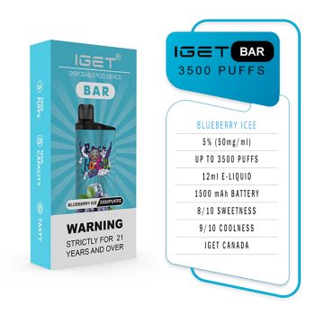 IGET Bar 3500 Puffs Blueberry Ice Specifications