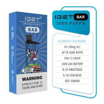 IGET Bar 3500 Puffs Blueberry Raspberry Specifications