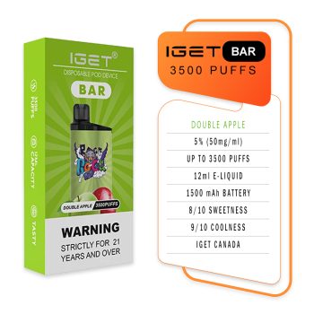 IGET Bar 3500 Puffs Double Apple Specifications