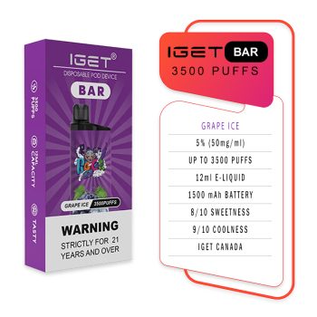 IGET Bar 3500 Puffs Grape Ice Specifications