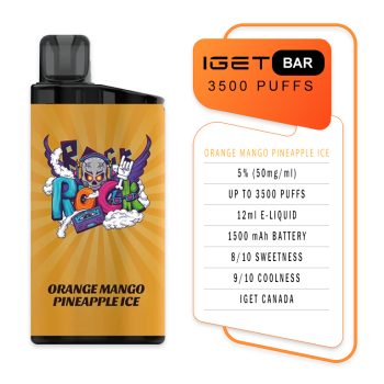 IGET Bar 3500 Puffs Orange Mango Pineapple Ice Specifications