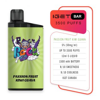 IGET Bar 3500 Puffs Passion Fruit Kiwi Guava Specifications