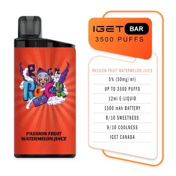 IGET Bar 3500 Puffs Passion Fruit Watermelon Juice Specifications