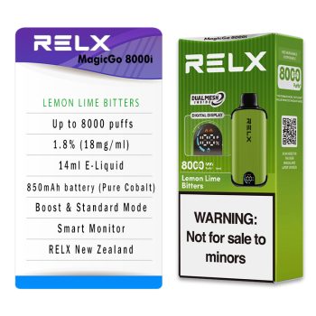 RELX MagicGo 8000 Puffs Lemon Lime Bitters Specifications