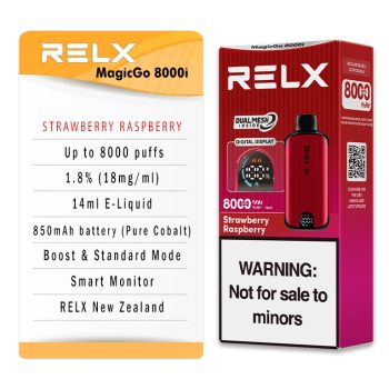 RELX MagicGo 8000 Puffs Strawberry Raspberry Specifications