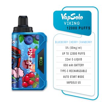 VapSolo 12000 Puffs Blueberry Cherry Cranberry Specifications