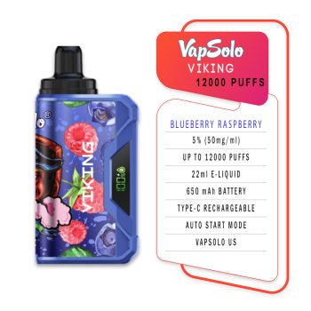 VapSolo 12000 Puffs Blueberry Raspberry Specifications