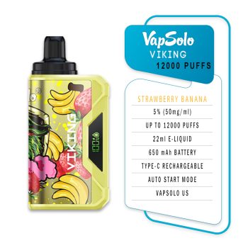 VapSolo 12000 Puffs Strawberry Banana Specifications