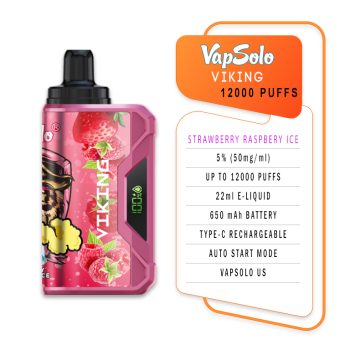 VapSolo 12000 Puffs Strawberry Raspberry Ice Specifications